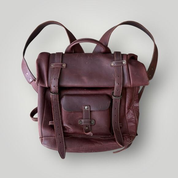 Handcrafted Vintage Leather Backpack – Made in Mexico - Picture 1 of 11